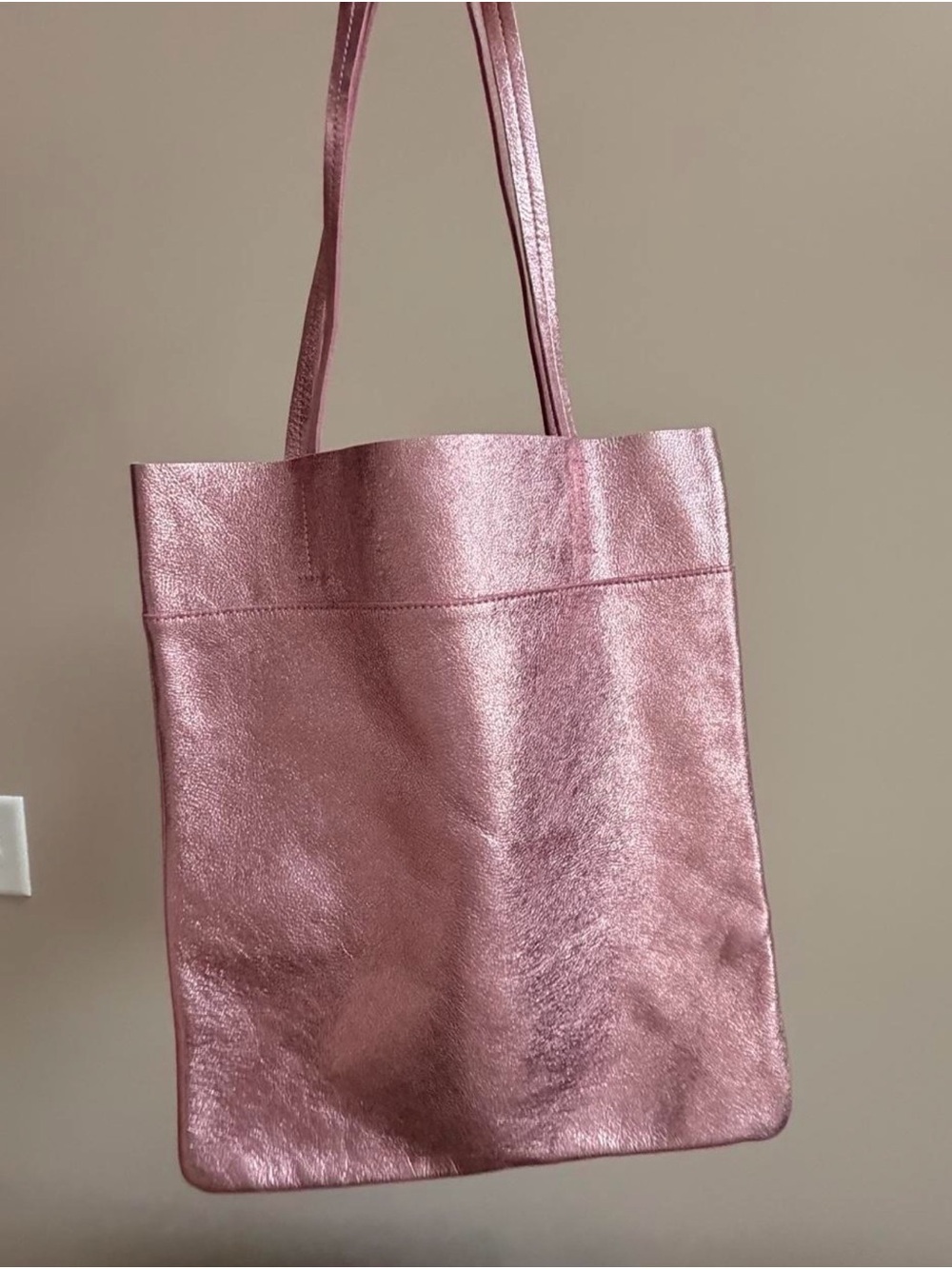 Madewell leather Metallic Pink Women's Tote Bag